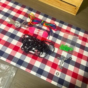 Assorted roller skating items.